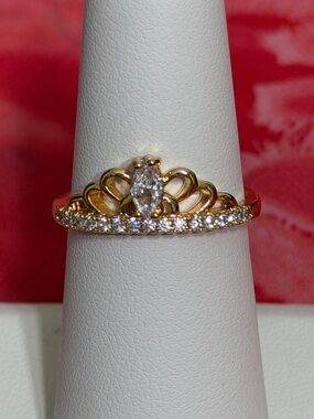 Pretty Bird 18k Rose Gold Plated Tiara Ring - Women Jewelry, size 7